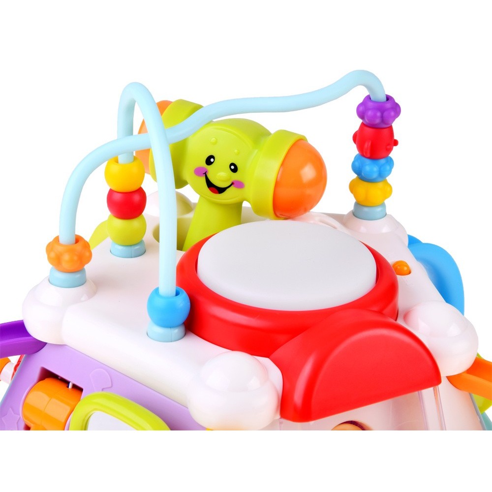 HOLA Toys Interaktívna kocka pre deti so svetlom a zvukom + mikrofón a volant 15v1