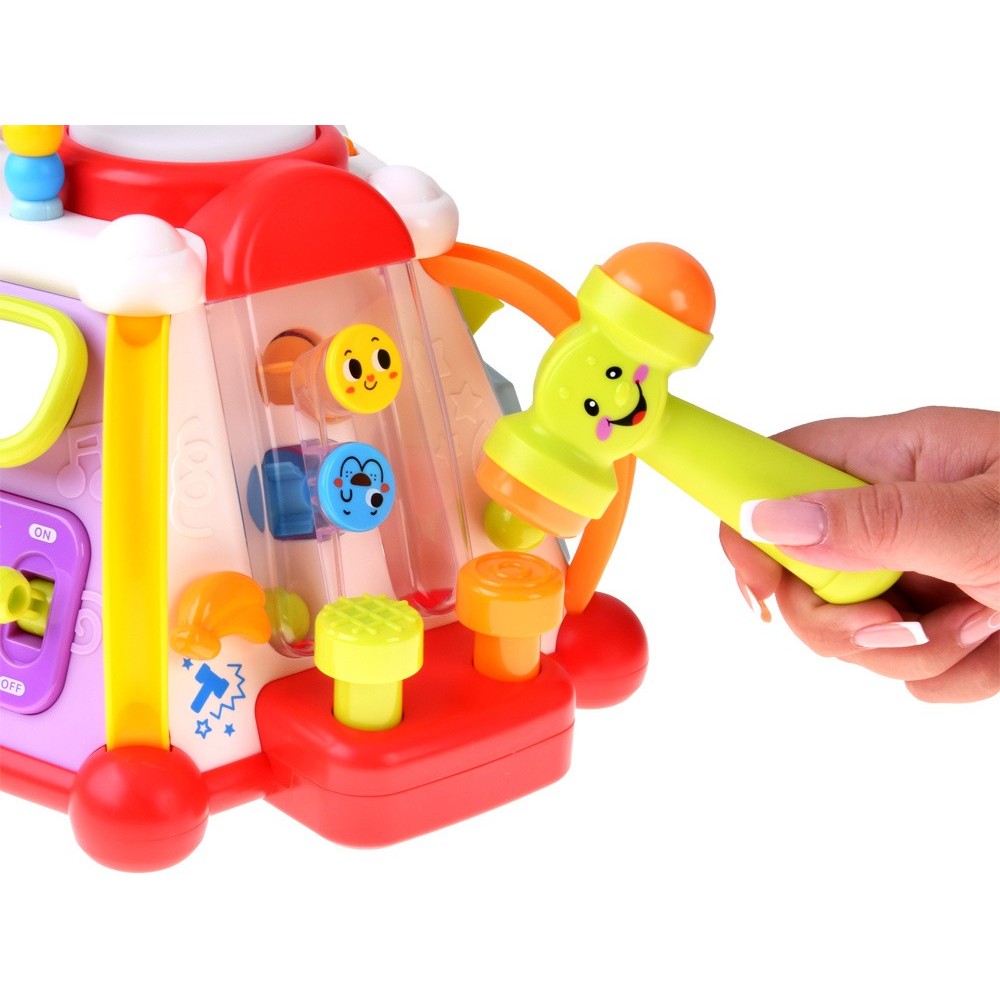 HOLA Toys Interaktívna kocka pre deti so svetlom a zvukom + mikrofón a volant 15v1