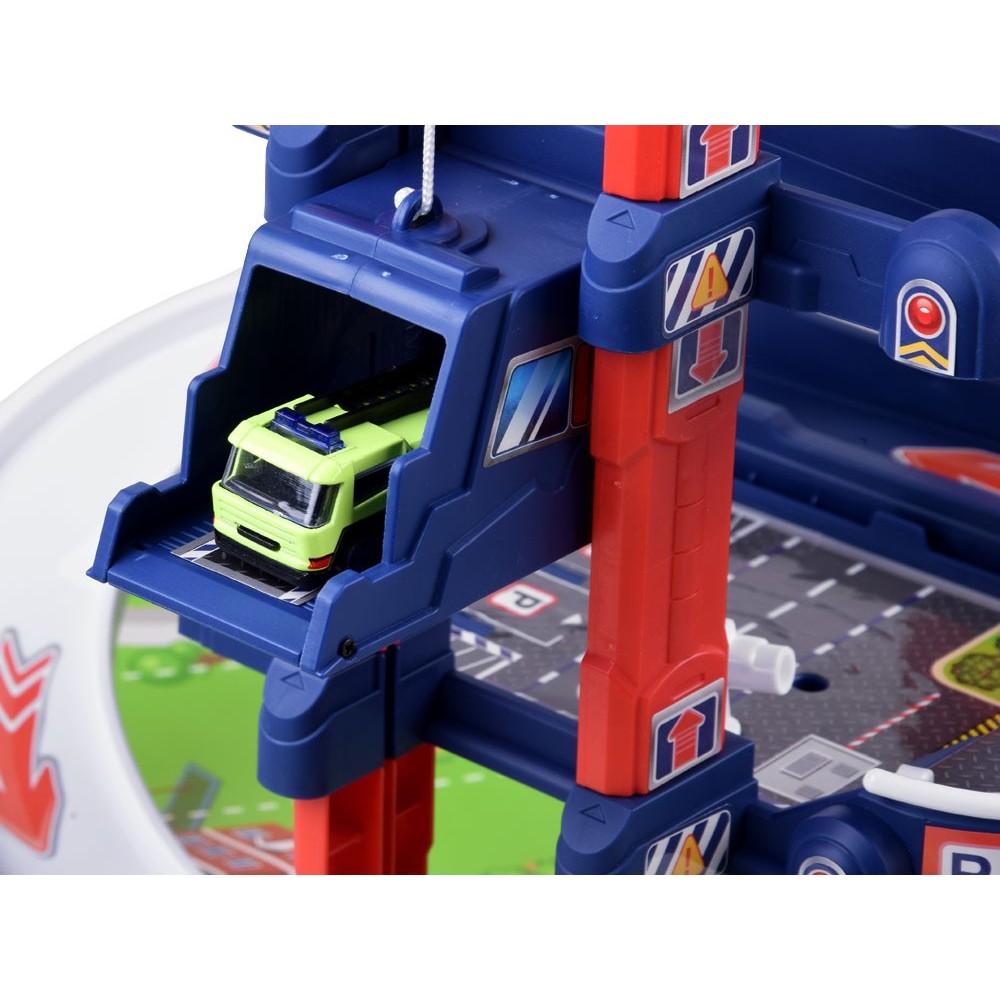 JOKO Veľké Parkovisko s Elektrickým Výťahom, čerpacia stanica, vrtulník, 2 kovové autíčka + Podložka Mesto