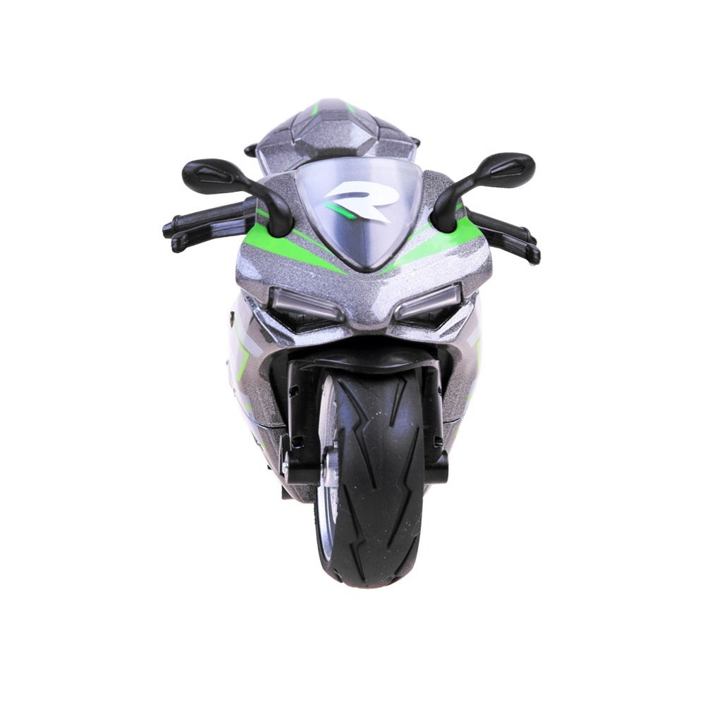 JOKO Kovová Motorka Model na natiahnutie, sivo-zelená