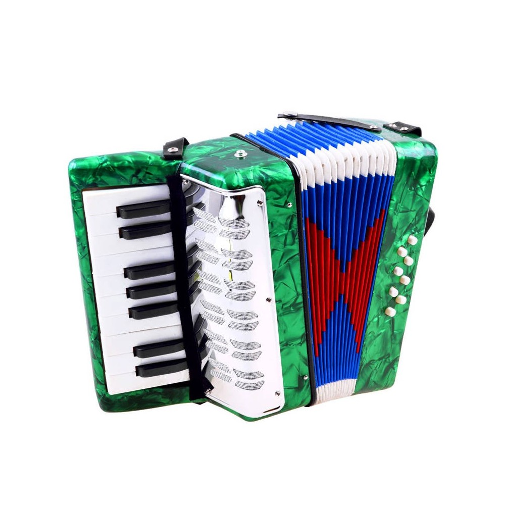 JOKO Veľký detský akordeón, harmonika pre deti 23cm x 23cm, zelený