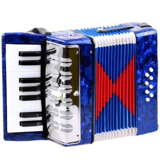 JOKO Veľký detský akordeón, harmonika pre deti 23 x 23 cm, tmavo modrý