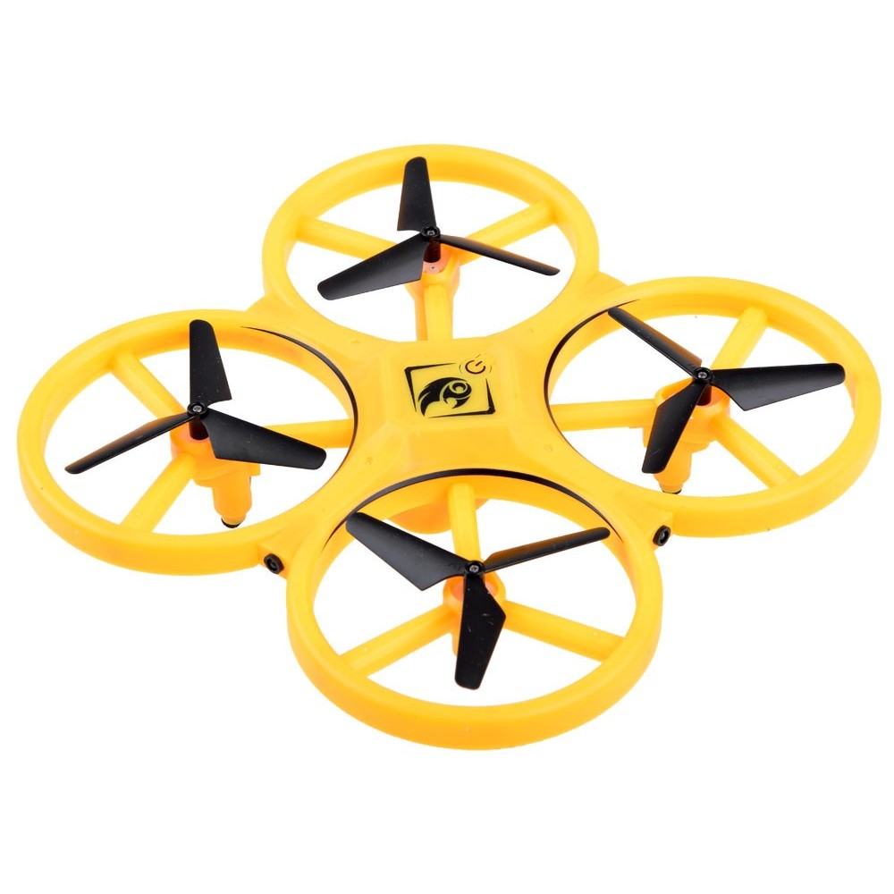 JOKO RC Dron ovládaný rukou s LED svetlom, Kvadrokoptéra UAV Gravity Sensor na diaľkové ovládanie, žltý