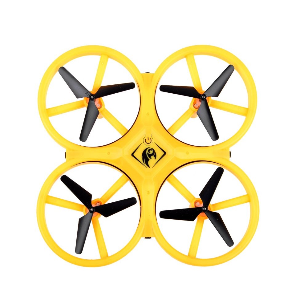 JOKO RC Dron ovládaný rukou s LED svetlom, Kvadrokoptéra UAV Gravity Sensor na diaľkové ovládanie, žltý