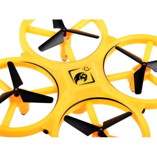 JOKO RC Dron ovládaný rukou s LED svetlom, Kvadrokoptéra UAV Gravity Sensor na diaľkové ovládanie, žltý