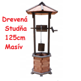 MKSTOR Drevená studňa do záhrady dekoračná 125cm, masív