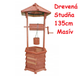 MKSTOR Drevená studňa do záhrady dekoračná 135cm, masív ST2