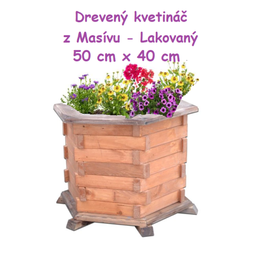 MKSTOR Drevený kvetináč z masívu 50x40cm, lakovaný