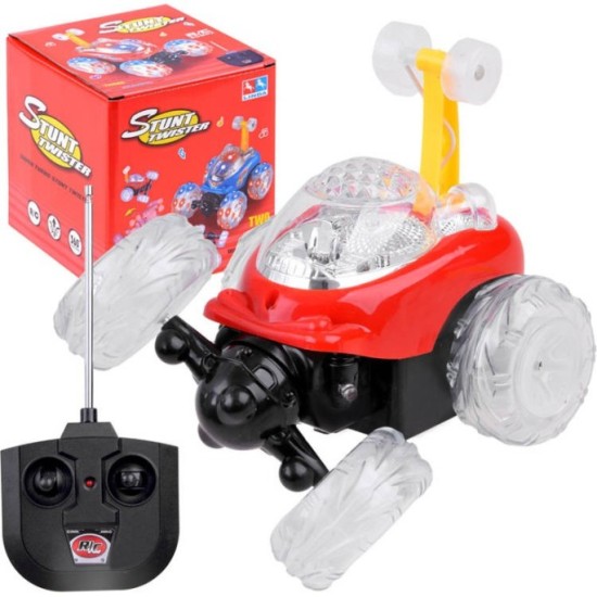 JOKO RC Auto Twister, bláznivé auto na diaľkové ovládanie + svetlo + hudba, červené