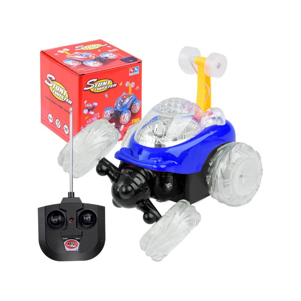 JOKO RC Auto Twister, bláznivé auto na diaľkové ovládanie + svetlo + hudba, modré