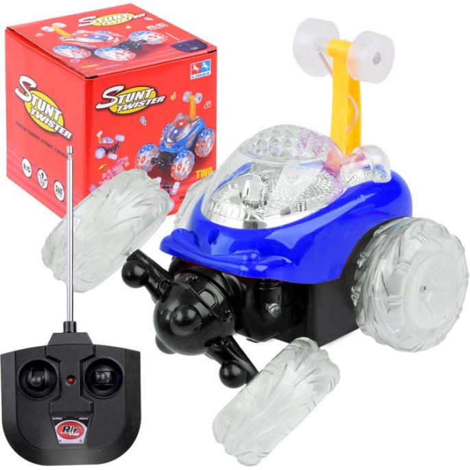 JOKO RC Auto Twister, bláznivé auto na diaľkové ovládanie + svetlo + hudba, modré