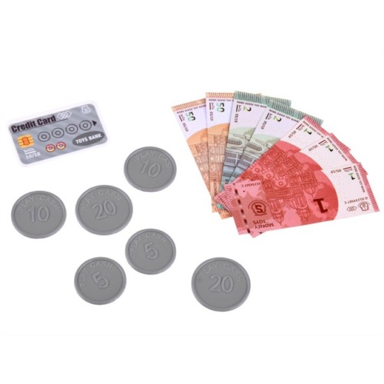 JOKO Detská Pokladňa s posuvným pásom na tovar, váhou a čítačkou potravín so zvukom + košík + mobil