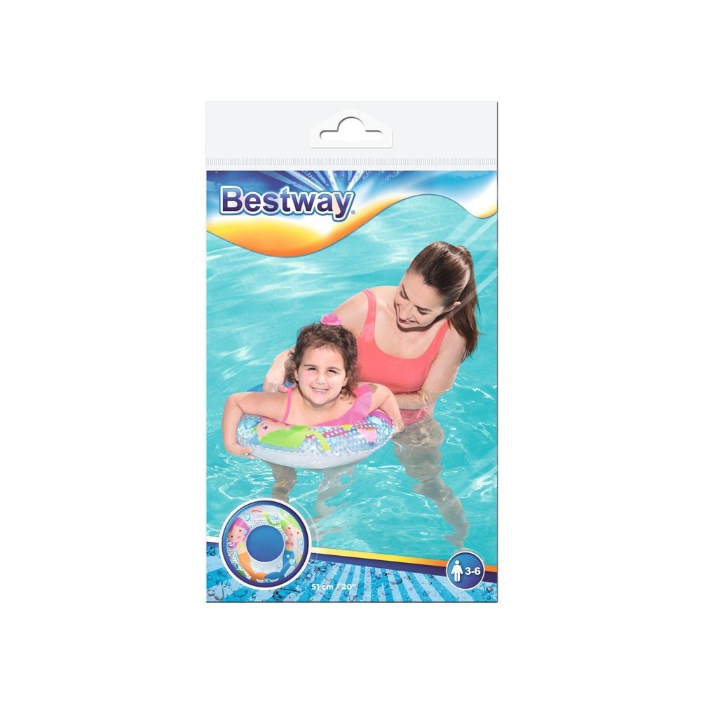 Bestway 36113 Detské Nafukovacie Plávacie koleso Morské Panny 51cm, od 3 do 6 rokov