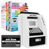 JOKO Detský Interaktívny Bankomat na Peniaze, Pokladnička na batérie + bankomatová karta, čierny