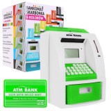 JOKO Detský Interaktívny Bankomat na Peniaze, Pokladnička na batérie + bankomatová karta, zelený