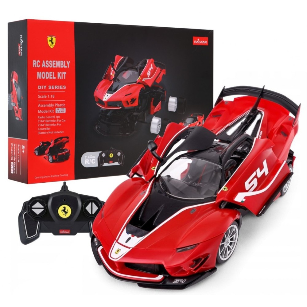 Rastar Konštrukčné autíčko RC Auto Ferrari FXX-K 1:18  Building kit na diaľkové ovládanie, červené