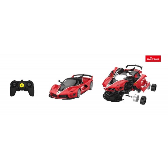 Rastar Konštrukčné autíčko RC Auto Ferrari FXX-K 1:18  Building kit na diaľkové ovládanie, červené