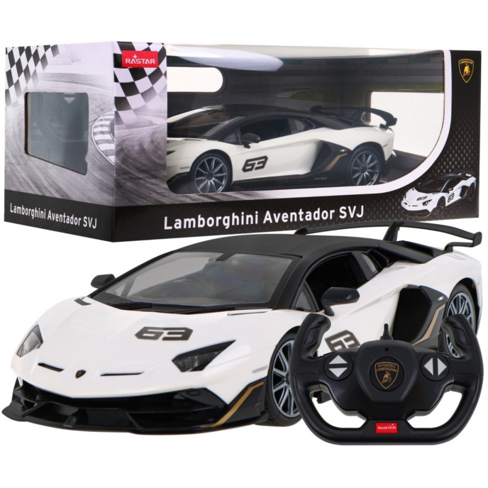Rastar RC Auto Aventador SVJ Performance 1:14 na diaľkové ovládanie so svetlom, biele
