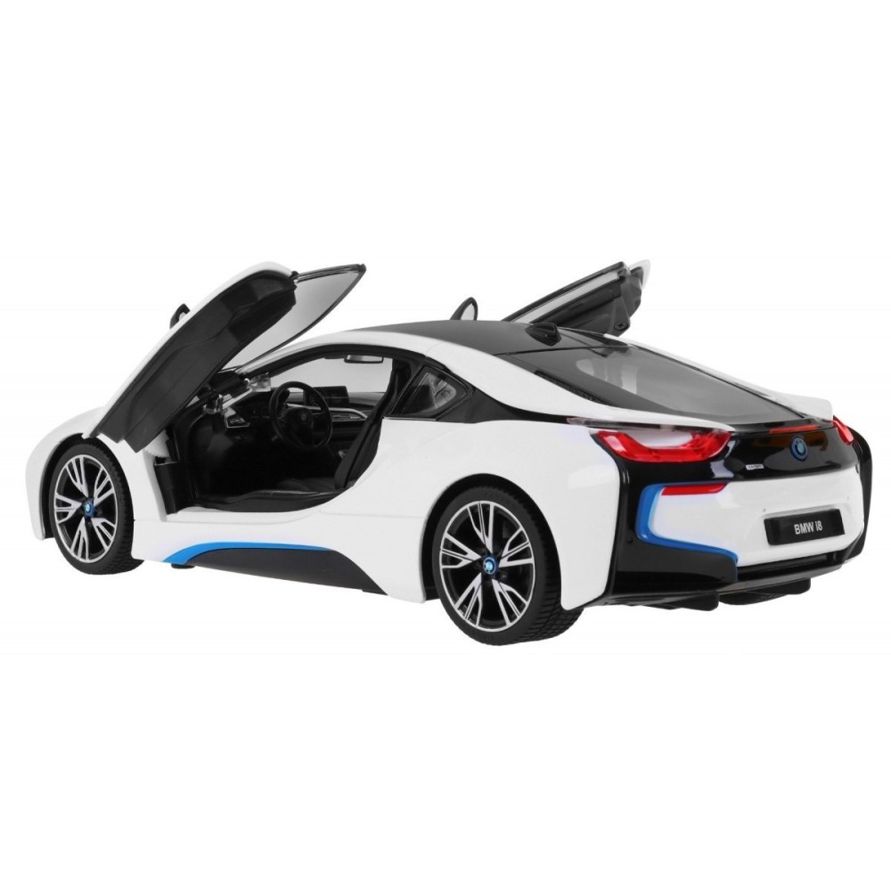 RASTAR RC Auto BMW i8 1:14 + Automatické Dvere na diaľkové ovládanie + LED svetlo, biele