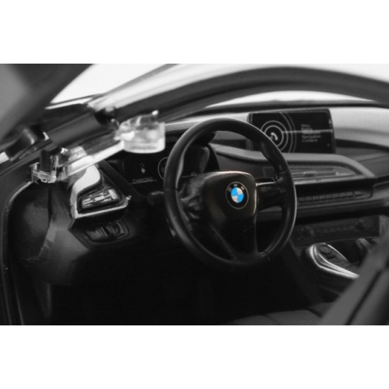 RASTAR RC Auto BMW i8 1:14 + Automatické Dvere na diaľkové ovládanie + LED svetlo, biele