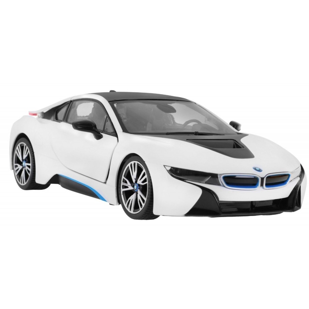 RASTAR RC Auto BMW i8 1:14 + Automatické Dvere na diaľkové ovládanie + LED svetlo, biele
