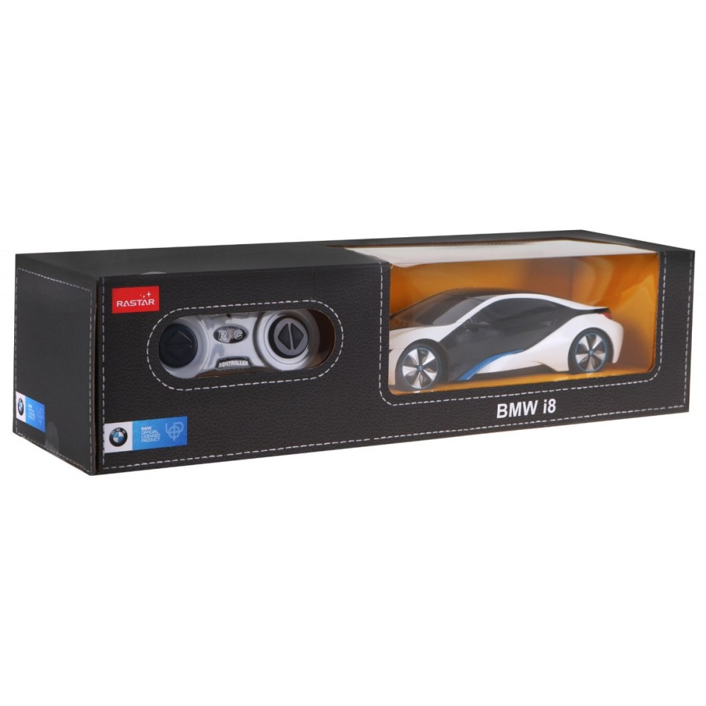 RASTAR RC Auto BMW i8 1:24 na diaľkové ovládanie + LED svetlá, biele