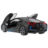 RASTAR RC Auto BMW i8 1:14 + Automatické Dvere na diaľkové ovládanie + LED svetlo, čierne