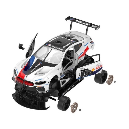RASTAR RC Konštrukčné Autíčko BMW M8 GTE Building kit na diaľkové ovládanie so svetlom, biele