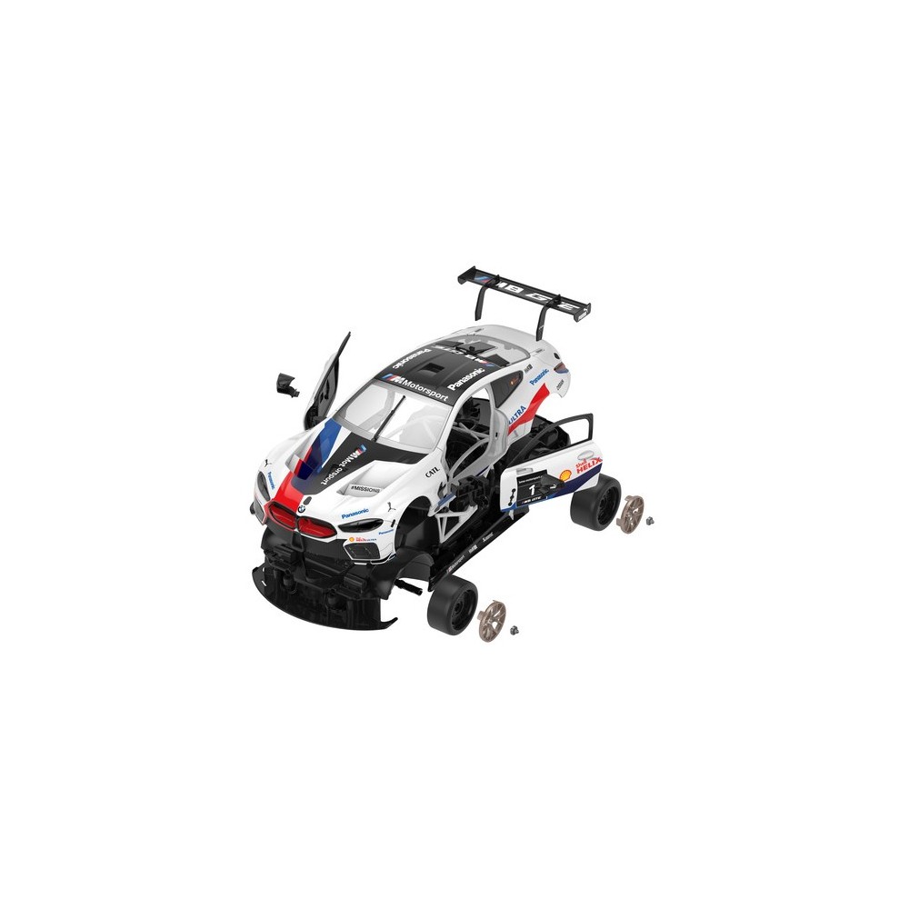 RASTAR RC Konštrukčné Autíčko BMW M8 GTE Building kit na diaľkové ovládanie so svetlom, biele