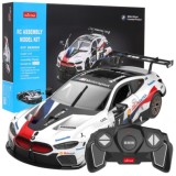RASTAR RC Konštrukčné Autíčko BMW M8 GTE Building kit na diaľkové ovládanie so svetlom, biele
