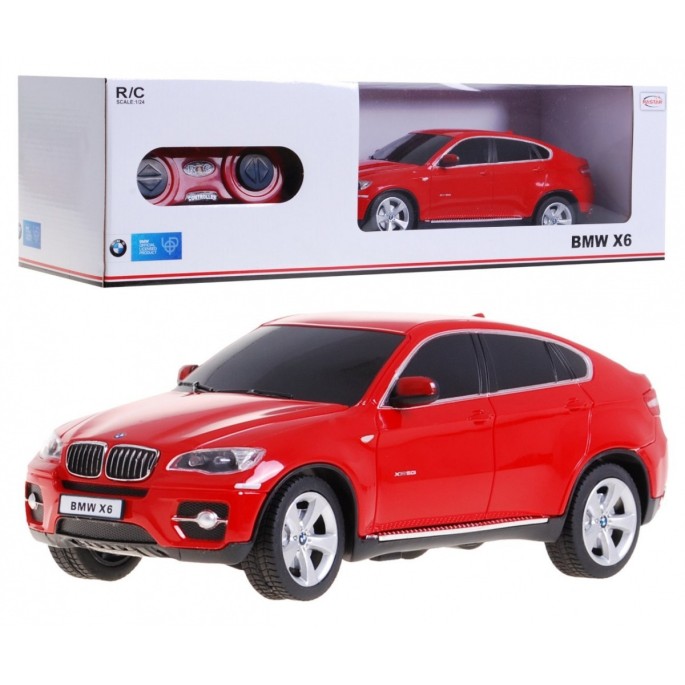 RASTAR RC Auto BMW X 6 1:24 na diaľkové ovládanie, červené