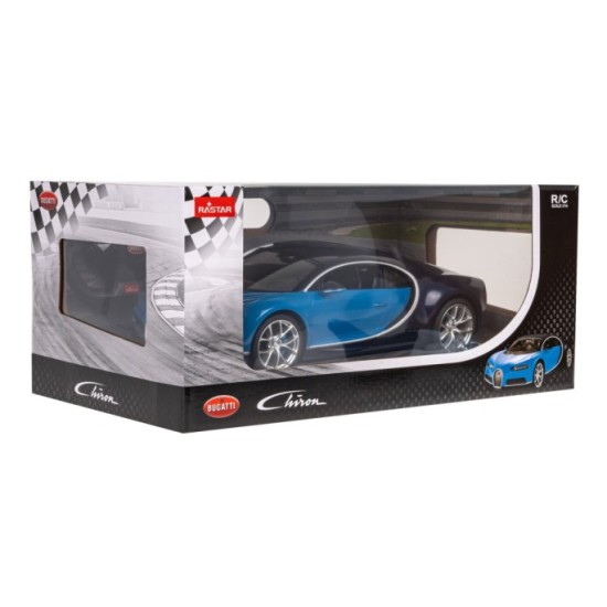 RASTAR RC Auto Bugatti Chiron 1:14 na diaľkové ovládanie + LED svetlo, modré