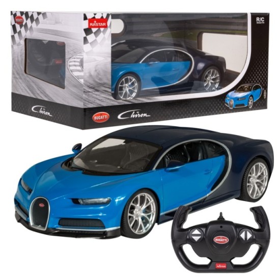 RASTAR RC Auto Bugatti Chiron 1:14 na diaľkové ovládanie + LED svetlo, modré