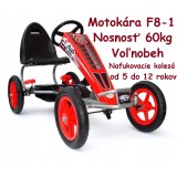 JOKO Šľapacia Motokára s nafukovacími kolesami F8-1, s voľnobehom, nosnosť 60kg, od 5 do 12 rokov, červená