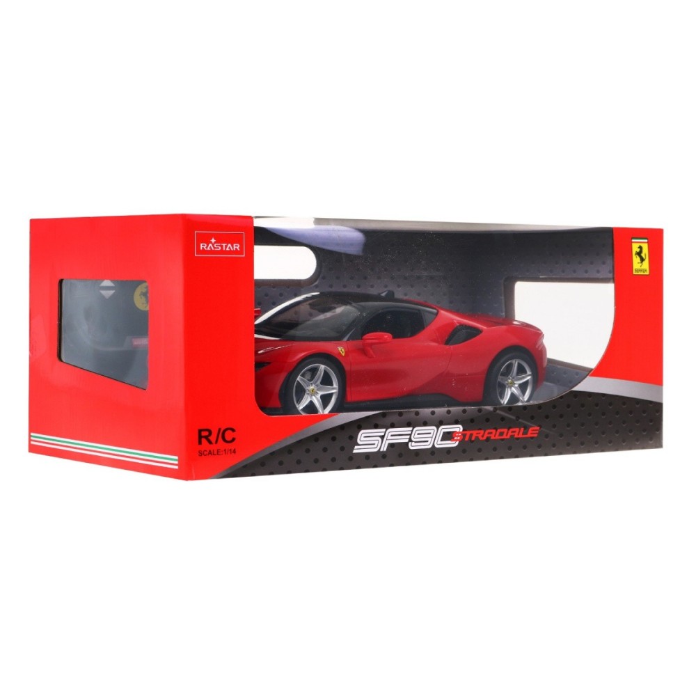 Rastar RC Auto Ferrari SF90 1:14 na diaľkové ovládanie + LED svetlá, červené