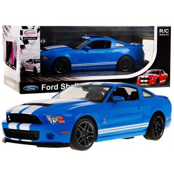 Rastar RC Auto Ford Shelby Mustang GT500 1:14 na diaľkové ovládanie + LED svetlo, modré