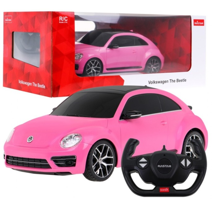 Rastar RC Auto Volkswagen Beetle 1:14 na diaľkové ovládanie + Led Svetlá, ružové