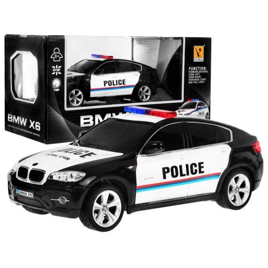 JOKO RC auto Polícia BMW X6 na diaľkové ovládanie 25cm, čierne