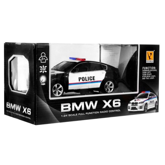 JOKO RC auto Polícia BMW X6 na diaľkové ovládanie 25cm, čierne