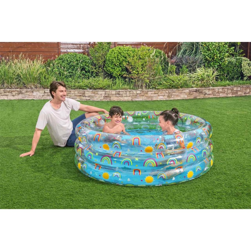 Bestway 51045 Nafukovací okrúhly bazén pre deti Dúha 150 cm x 53 cm