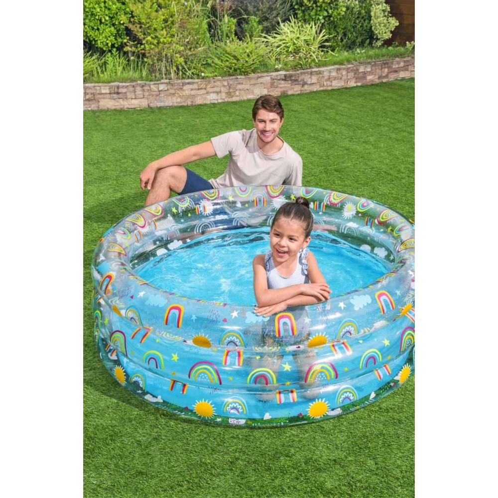 Bestway 51045 Nafukovací okrúhly bazén pre deti Dúha 150 cm x 53 cm