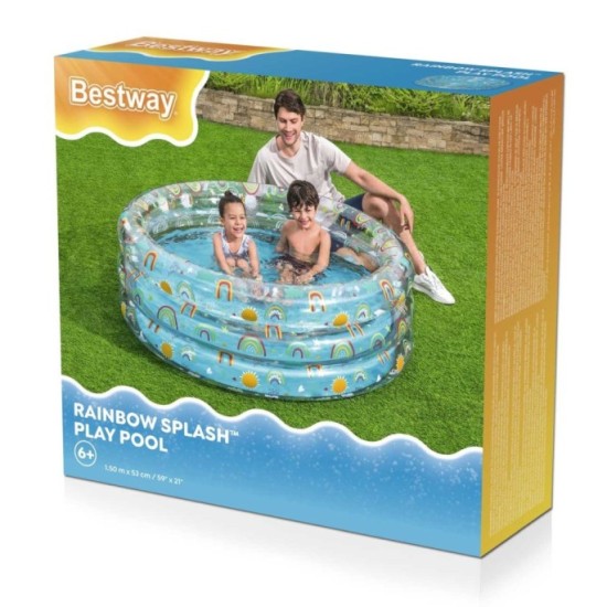 Bestway 51045 Nafukovací okrúhly bazén pre deti Dúha 150 cm x 53 cm