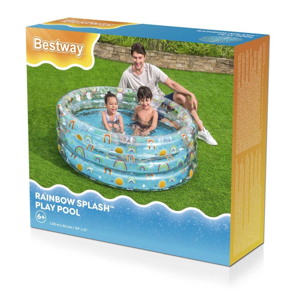 Bestway 51045 Nafukovací okrúhly bazén pre deti Dúha 150 cm x 53 cm