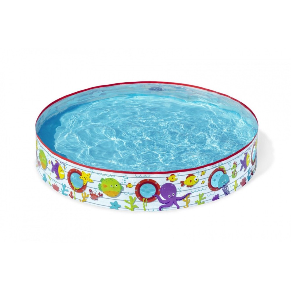 Bestway Detský Samonosný bazén 152 cm x 25 cm Podmorský svet s okienkami