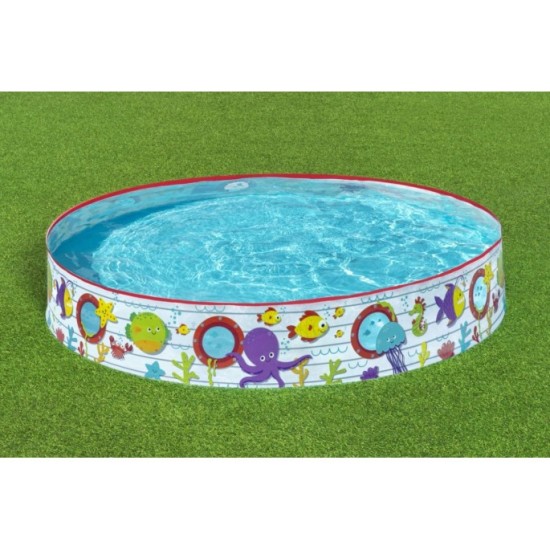 Bestway Detský Samonosný bazén 152 cm x 25 cm Podmorský svet s okienkami