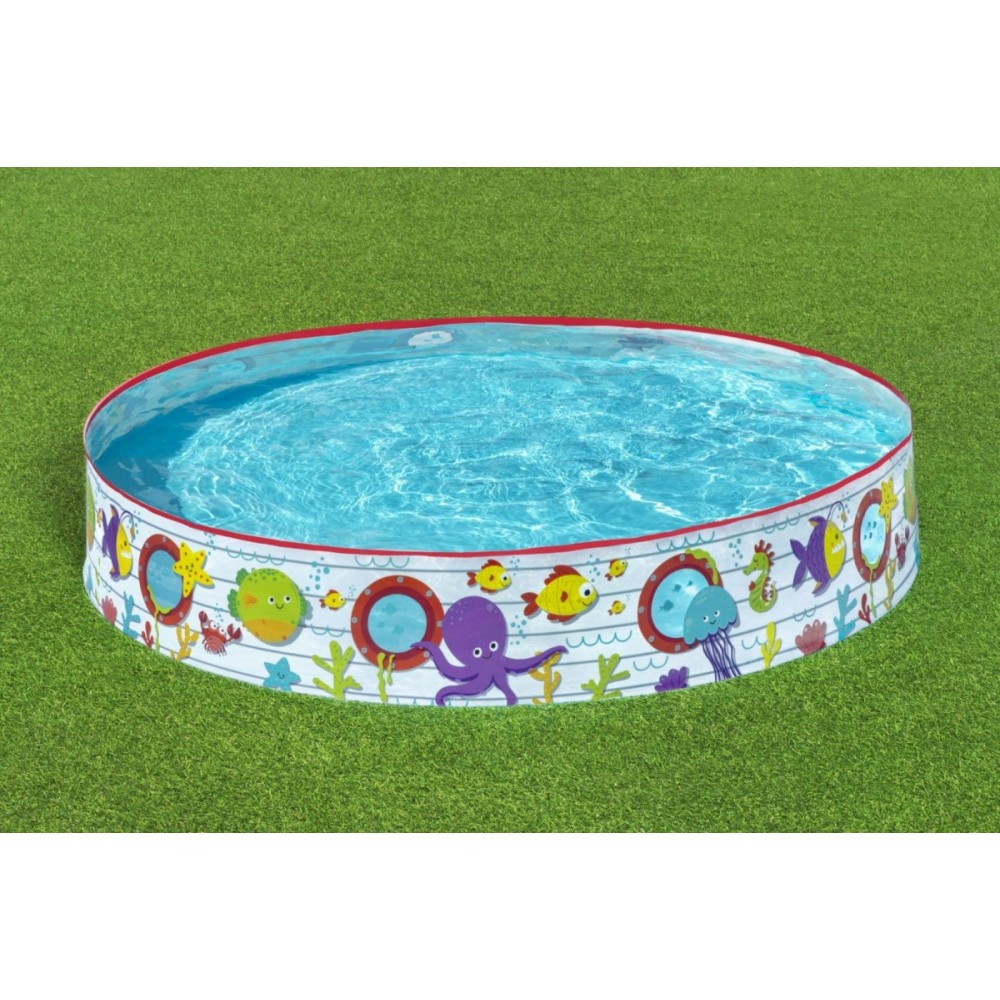 Bestway Detský Samonosný bazén 152 cm x 25 cm Podmorský svet s okienkami