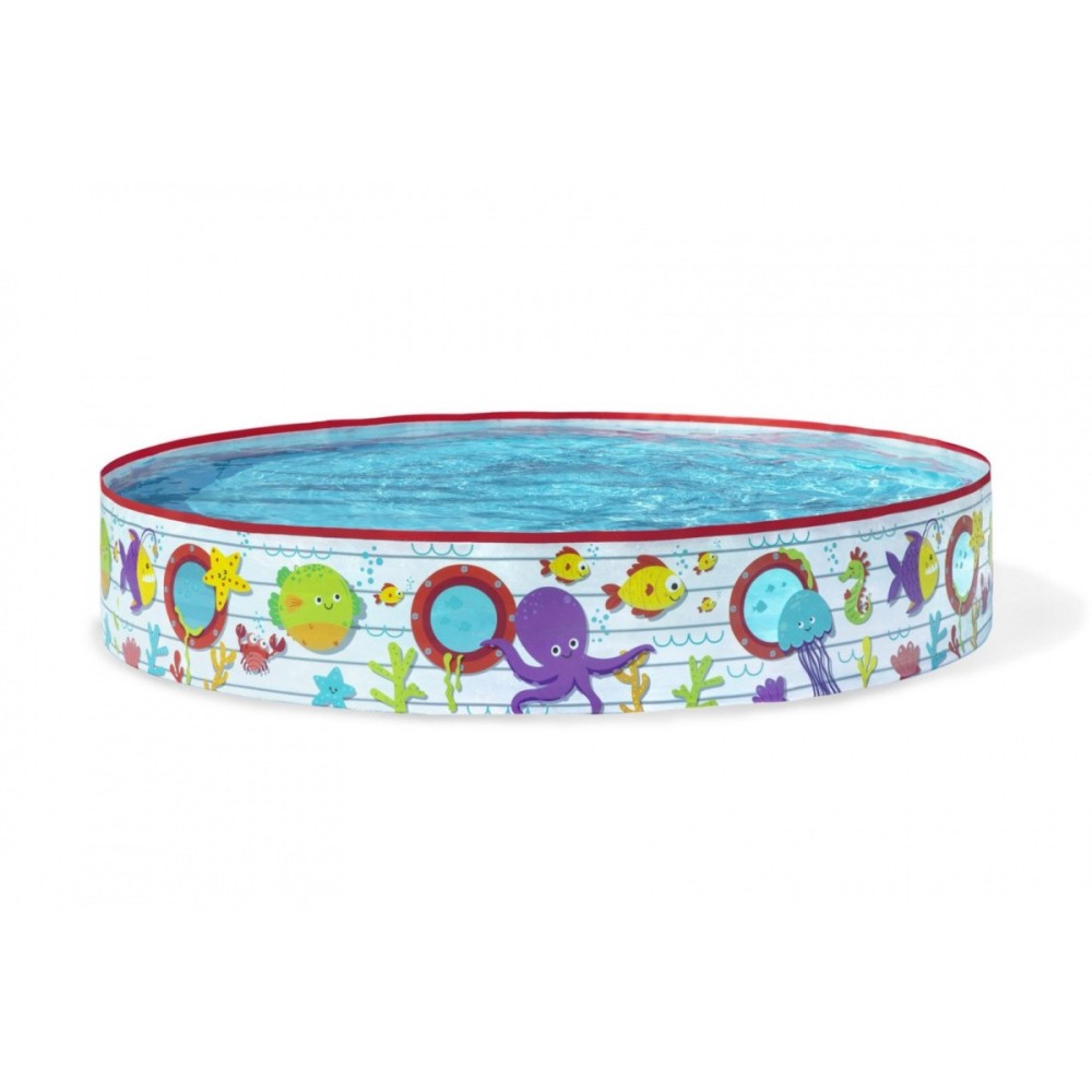 Bestway Detský Samonosný bazén 152 cm x 25 cm Podmorský svet s okienkami