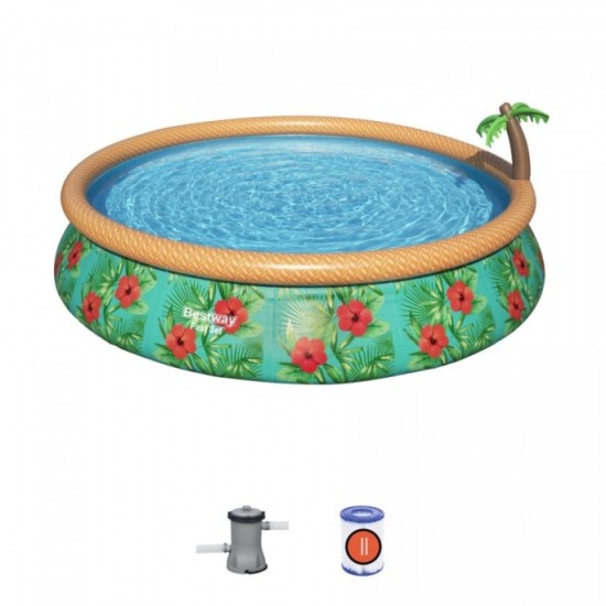 BESTWAY Fast Set Paradise Palms Bazén 457 x 84 cm, kartušová filtrácia 57416