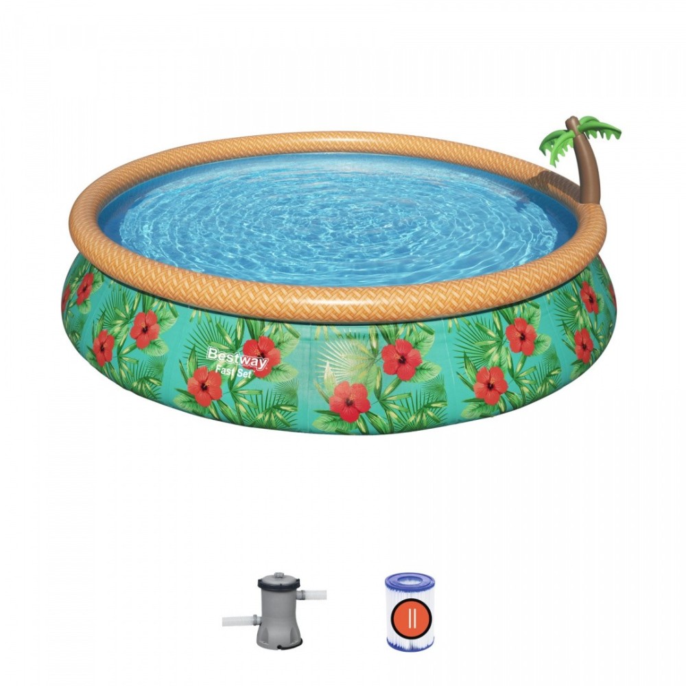 BESTWAY Fast Set Paradise Palms Bazén 457 x 84 cm, kartušová filtrácia 57416