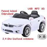 JOKO Elektrické autíčko BW BETA, penové kolesá, USB, MP3, odpružené, biele